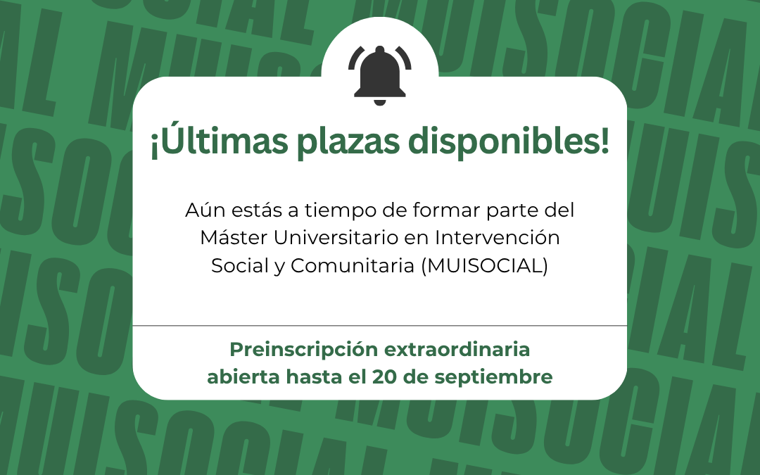 ¡Aún quedan plazas disponibles!